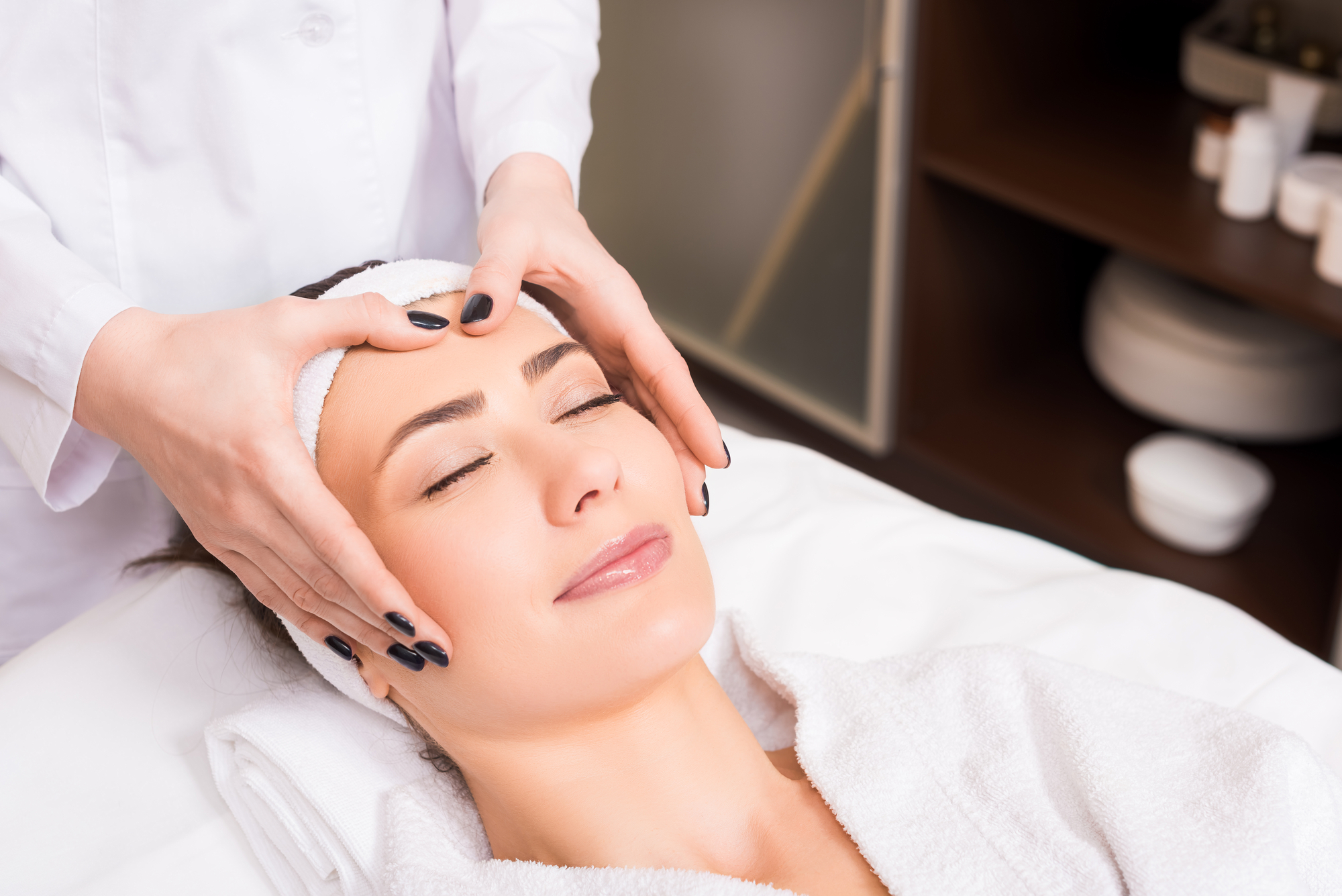 Woman getting PRP skincare treatment